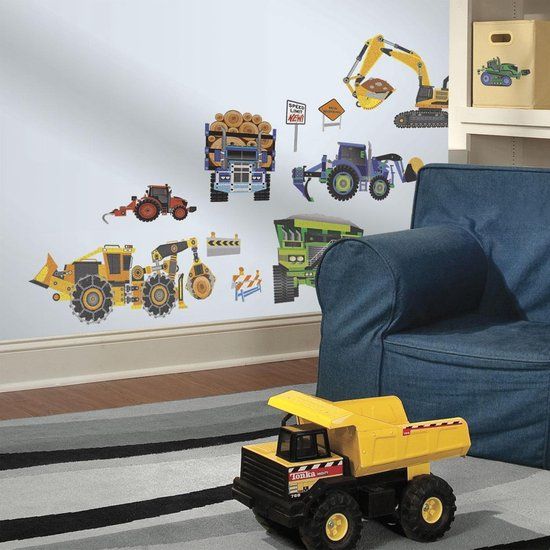 RoomMates Muursticker Construction Vehicles