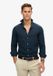 Superdry Chemise décontractée en lin à manches longues Homme Bleu marine XL