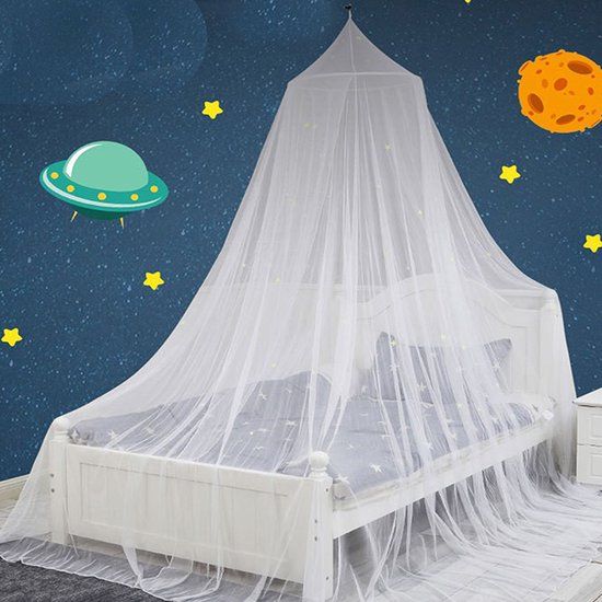 Zavelo Baby/Kinder Klamboe Rond - Wit - Polyester - 220 cm hoog - Geschikt voor 1 persoon