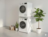 SERALUXE Wasmachine Kast - Wasmachine Verhoger - Metaal - Wit
