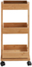 WENKO Bamboo Rolling Shelf - 3 Tier - Natural Wood