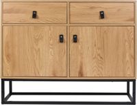 Home Deco Dressior hout met zwart frame - 2 lades en 2 kastjes - 100 x 80 x 29 cm