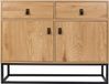 Home Deco Dressior hout met zwart frame - 2 lades en 2 kastjes - 100 x 80 x 29 cm
