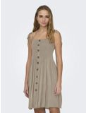 Annika Mouwloze Korte Jurk Beige 36 Vrouw