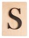Rayher Houten letter S, FSC Mix Credit, houten tegel 10,5x14,8cm, 3D-letter S in zwart, 3mm dikke houten letter op 4mm dikke houten tegel, 63110576