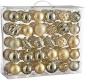 Mica Decorations Boules de Noël - 60 Pièces - Ø7 cm - Incassable - Champagne