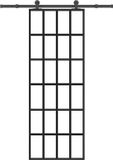 vidaXL Schuifdeur met beslag 76x205 cm ESG-glas en aluminium