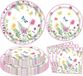 Amazon EU Sarl Sp. z o.o. Oddział w Polsce Festif Vaisselle Fleurie : Set de 60 Assiettes & Serviettes