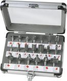 FERM PRA1008 Bovenfrezenset - 20-delig - Aluminium Koffer