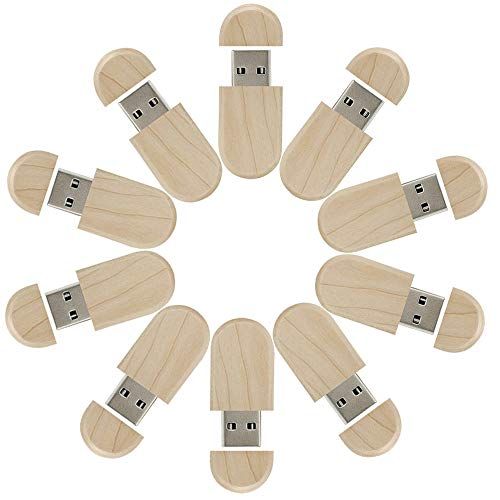 A-Plus A Plus+ 10 Pcs 64GB USB 3.0 Sticks Houten USB 3.0 voor de Bruiloft (Ovaal)