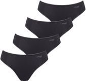 sloggi Pure Comfort Tai-slip voor dames, zwart, effen, 4 stuks