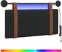 vidaXL Hangend hoofdbord Met LED-verlichting Zwart Antiek PU