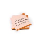 Rewrities Notes - 24 oranje Dry Erase magneetkaarten 10 x 10 cm - met whiteboard marker & Rewipie - Herbruikbare notities voor whiteboard, taken, planning, projecten, organisatie