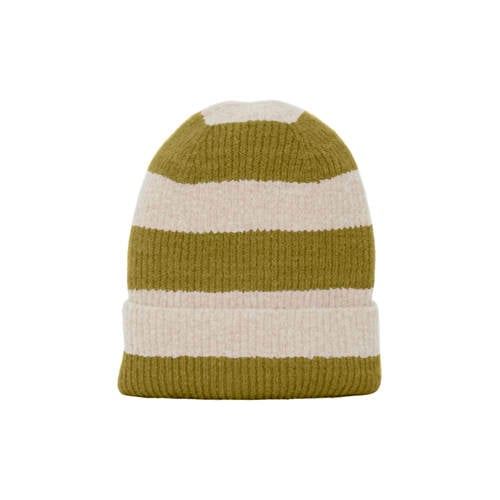 ICHI IAIVONA Beanie mosgroen/ecru