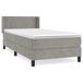 vidaXL Boxspringbed met matras, fluweel, lichtgrijs, 80x210 cm