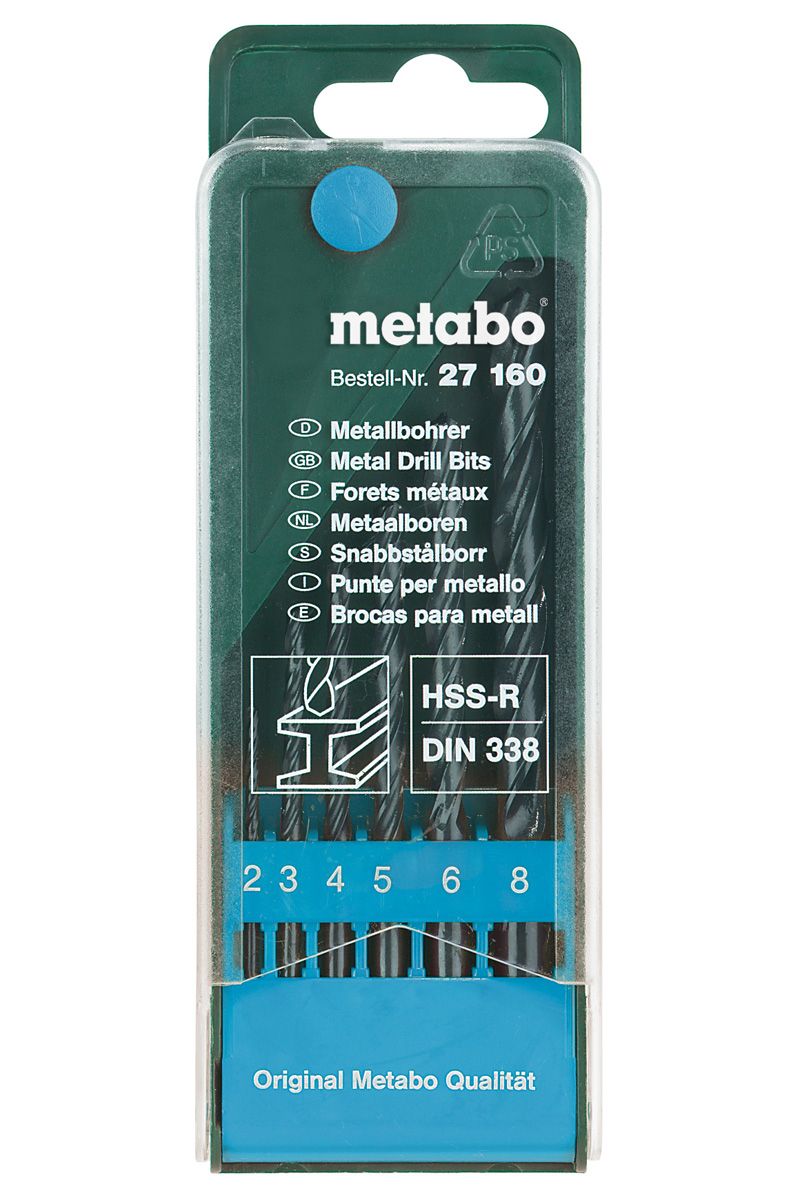 Metabo 627160000 HSS-R Metaalboren - 6-delig in Cassette