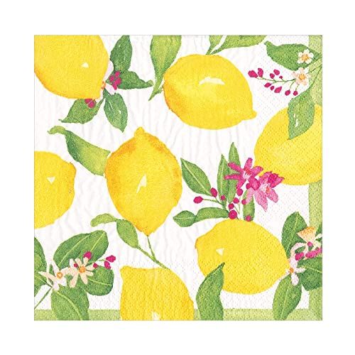 Caspari Limoncello Lemon Luncheon Napkins - 20 Pack
