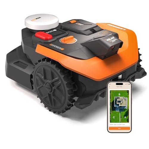 Worx Landroid Vision Cloud WR303E 2WD robotgrasmaaier, robotmaaier zonder begrenzingsdraad voor 300 m², (AI-obstakelherkenning, VSLAM + RTK-cloudnavigatie, automatische mapping, app-bediening)