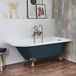 Hudson Reed Baignoire îlot demi-ronde Classique 168,5cm x 75cm - Regal Blue (Bleu), avec pieds de baignoire Or Brossé | Oxford