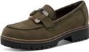 Tamaris - Dames - Loafers - Groen - Leer - Maat 38