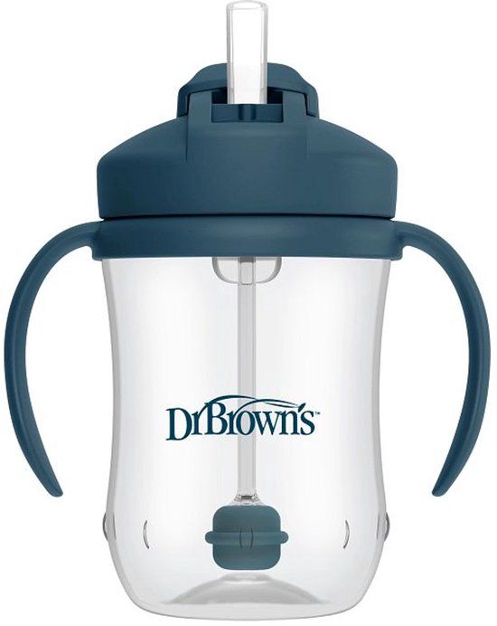 Dr. Brown's Baby's eerste rietjesbeker - donkerblauw - 270 ml - vanaf 6 maanden