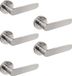 Emuca Klinken Bunbury voor binnendeur, met rozet D.50 mm, Aluminium, satijnnikkel, 5 set.
