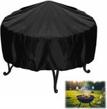 Housse de barbecue ronde sans marque Ø120 x 75 cm - housse de protection imperméable avec protection UV et fermeture coupe-vent pour barbecue rond dans le jardin ou sur la terrasse - noir