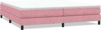 vidaXL Boxspring zonder matras fluweel roze 200x220 cm