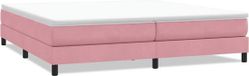 vidaXL Boxspring zonder matras fluweel roze 200x220 cm