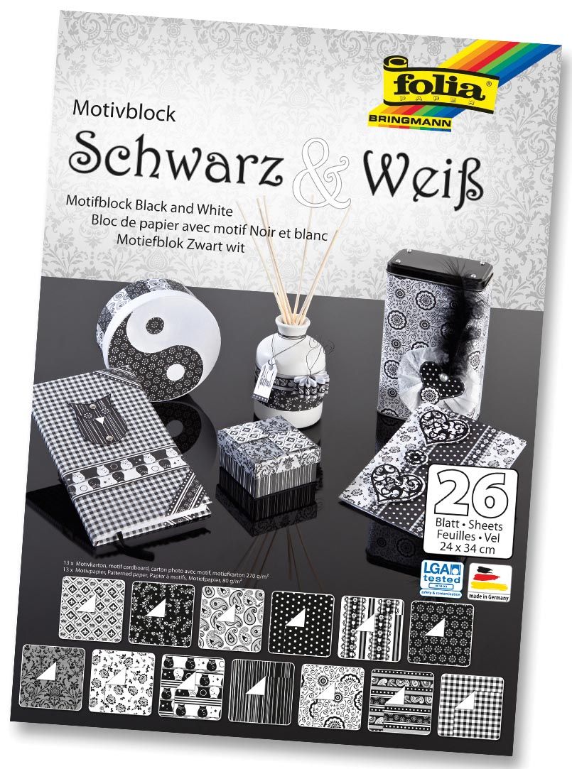 Folia Motiefpapier zwart/wit - 4001868040067