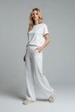 No Matter What Pantalon de survêtement à jambes larges avec taille élastiquée Blanc