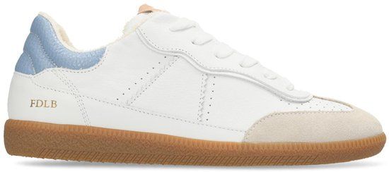 Fred de la Bretoniere Pearl Reza Sneaker Dames Leer Wit Blauw Schoenmaat 41