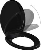 vidaXL Toiletbril - soft-close - quick-release - zwart - kunststof
