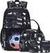 Ibenzoa® School Rugzak Meisjes - Graffiti Zwart - Lunchtas & Potlooddoos Set
