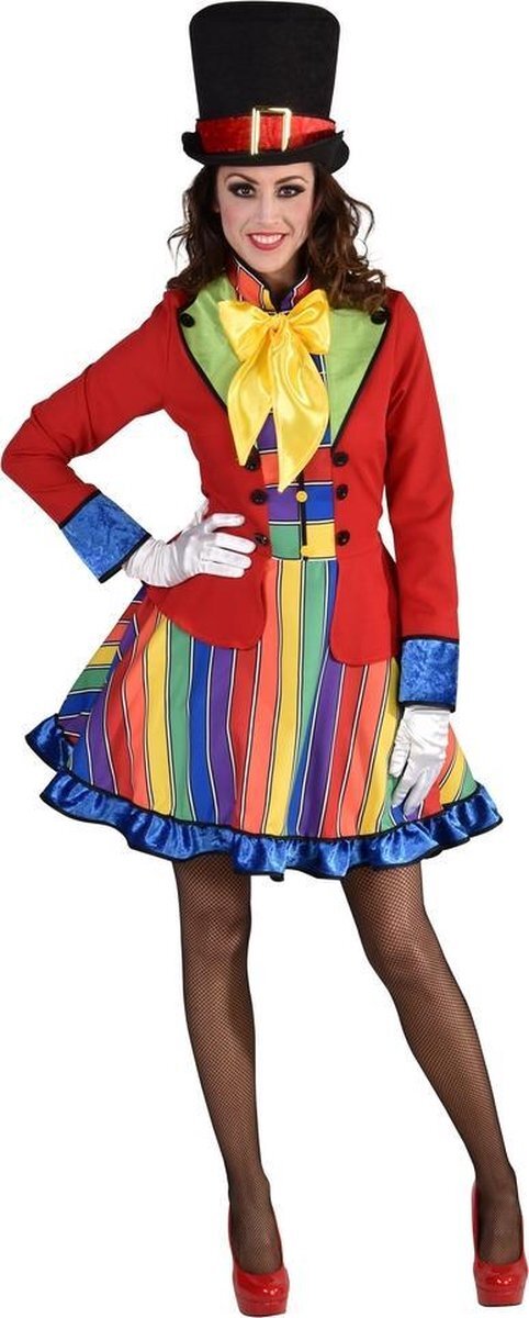 Magic by freddy Clown & Nar Kostuum | Dol Dwaas Regenboog Circus | Vrouw | Small | Carnaval kostuum | Verkleedkleding