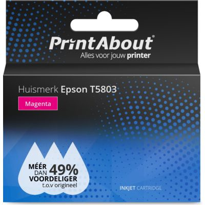 PrintAbout Huismerk Epson T5803 Inktcartridge Magenta