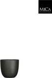 Mica Decorations Tusca pot rond zwart mat h7,5xd8,5 cm