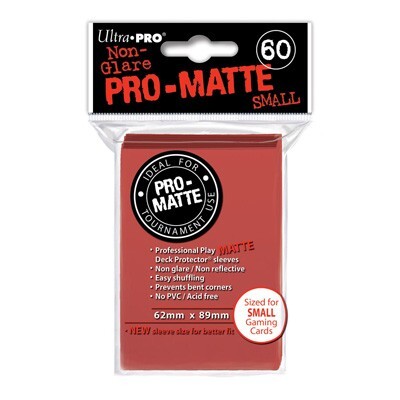 Ultra Pro Sleeves Matte Red Small 62 x 89 mm