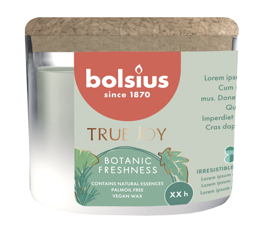 Bolsius Geurglas met kurk 66/83 True Joy Botanic Freshness