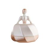 Alessi Huwelijksgunst in porselein, roze handversierd, 7,5 x 7,5 x 11,7 cm