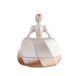 Alessi Huwelijksgunst in porselein, roze handversierd, 7,5 x 7,5 x 11,7 cm