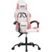 Fauteuil de jeu exclusif blanc et rose en similicuir