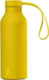 con-tatto Thermosfles met 3 wanden van staal en koper, voor 25 uur koud, 15 uur warm en met sportlid-hoofdband en stop (Amalfi Lemon)