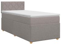 vidaXL Boxspringbed met matras en hoofdeinde, taupe, 90 x 190 cm, stof