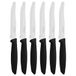 6 Tramontina 6 stuks fruit/tomatenmes set (ronde, zwart)