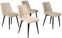 Weber Industries Set van 4 MUSE eetkamerstoelen Beige