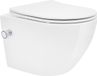 LuxeBath Toilet mural blanc céramique court avec fonction bidet et abattant soft-close