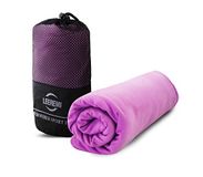 Norstat Microvezel-sporthanddoek met draagtas - lavendel - 90 x 180 cm
