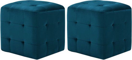 vidaXL Nachtkastjes 2 stuks 30x30x30 cm fluweel blauw