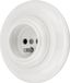 PR1 Prise encastrable, porcelaine, rétro, type E (français), couleur : blanc